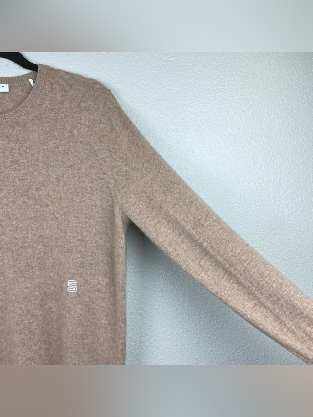 Sandro Women's XS Cashmere Sweatshirt Crewneck Sweater Camel Light Brown Luxury - Picture 7 of 15